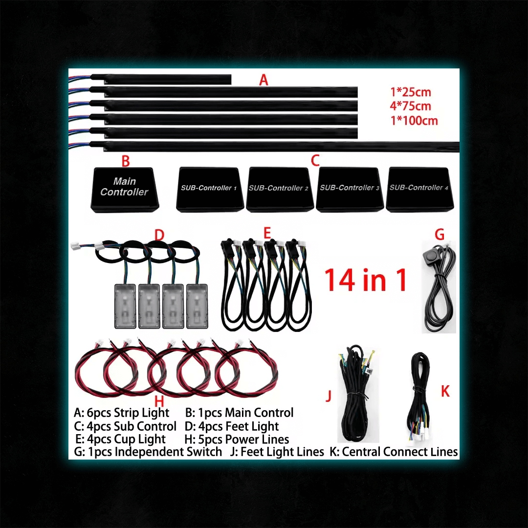 LED Ambient lighting for car - light strip kit
