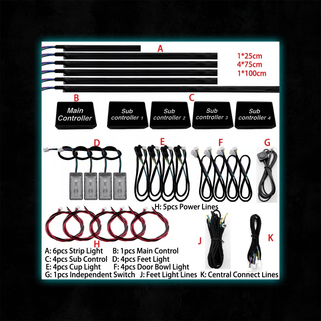LED Ambient lighting for car - light strip kit